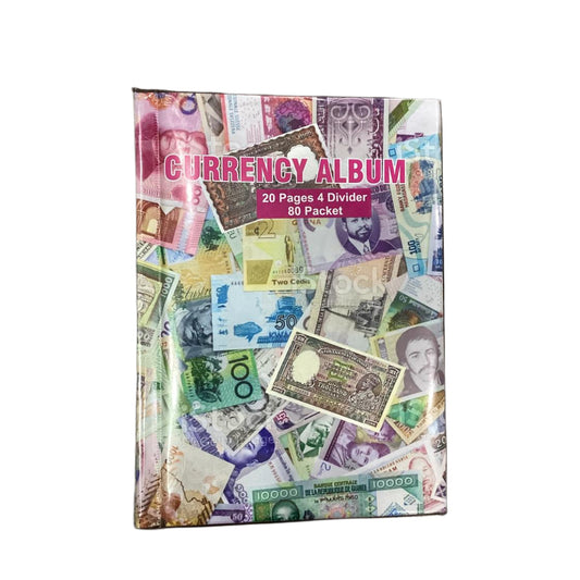 Currency Note Album (80 Pocket) – 20 Pages, 4 Dividers Collectors Edition - Collection Bazzar