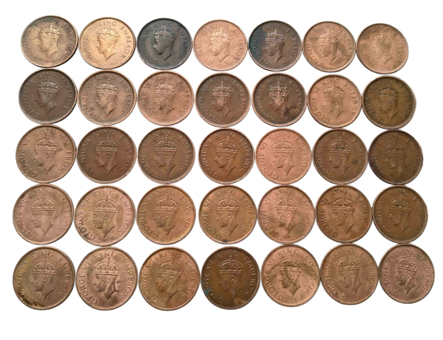 GEORGE VI ( 1938 TO 42) EACH YR ONE COIN-5  
7 set limited stock available  judge from pic - Collection Bazzar