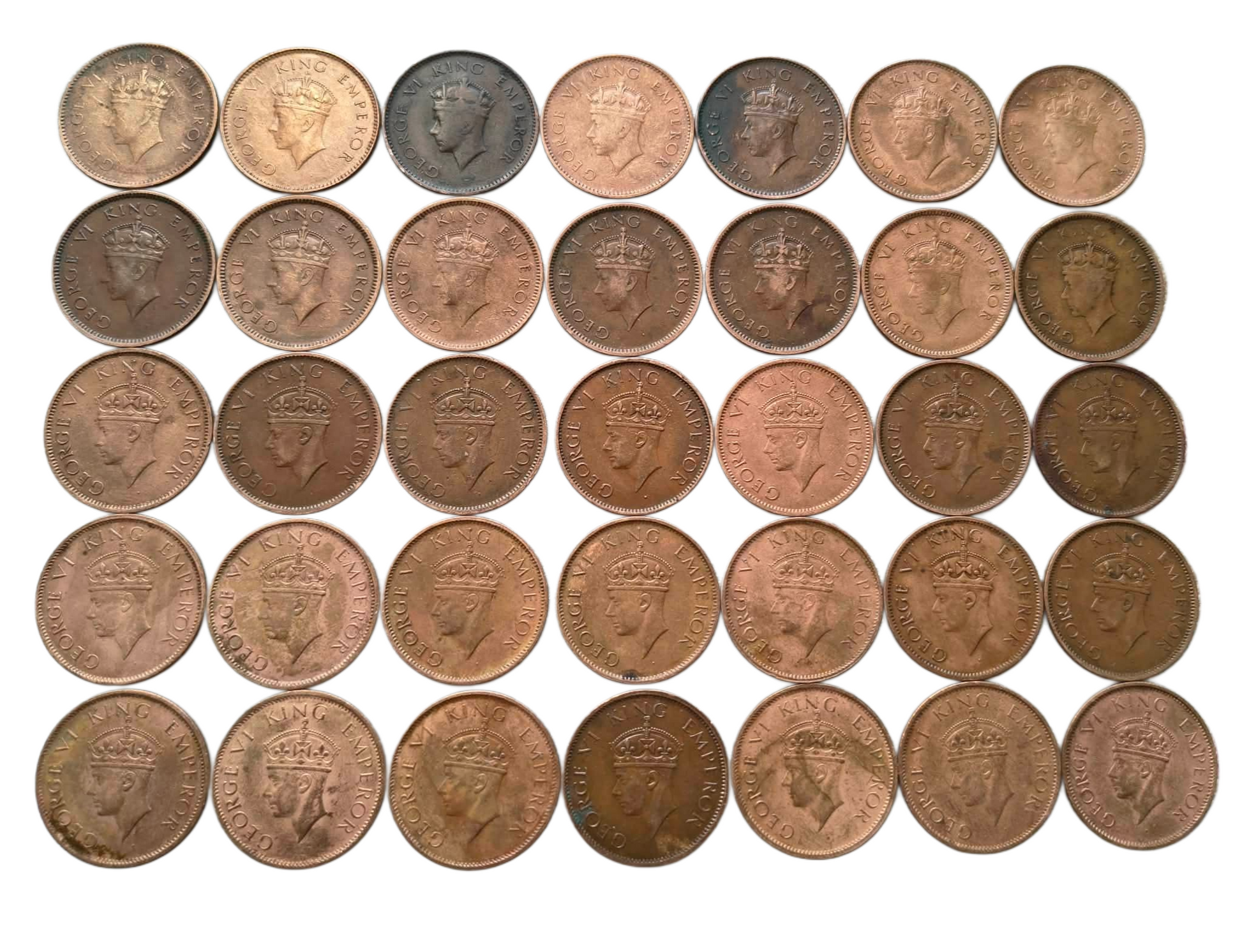 GEORGE VI ( 1938 TO 42) EACH YR ONE COIN-5  
7 set limited stock available  judge from pic - Collection Bazzar