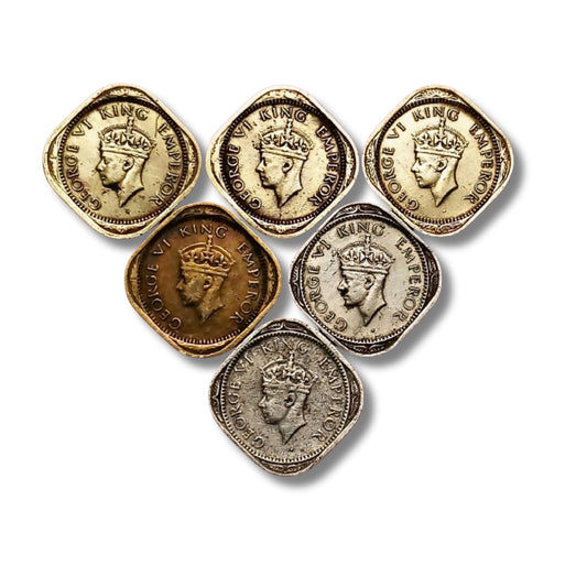 George VI – 1/2 Anna – Complete 6 Coin Set | British India Collectible