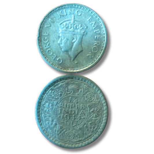 1944 – 1/4 Rupee Silver Coin | George VI King Emperor | British India