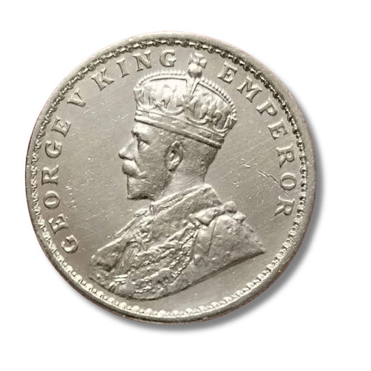 1921 Half Rupee Silver Coin – George V King Emperor