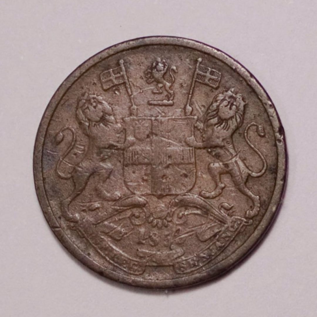 Half Pice India 1853 East India Company Copper Coin - Collection Bazzar