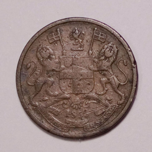 Half Pice India 1853 East India Company Copper Coin - Collection Bazzar