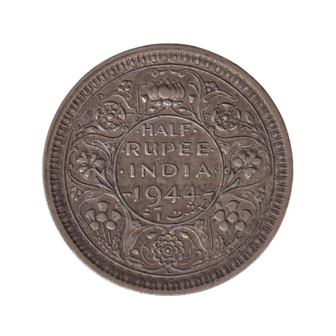Half Rupee 1944 Silver Coin | Goerge VI King Emperor | rare Collectible Items - Collection Bazzar