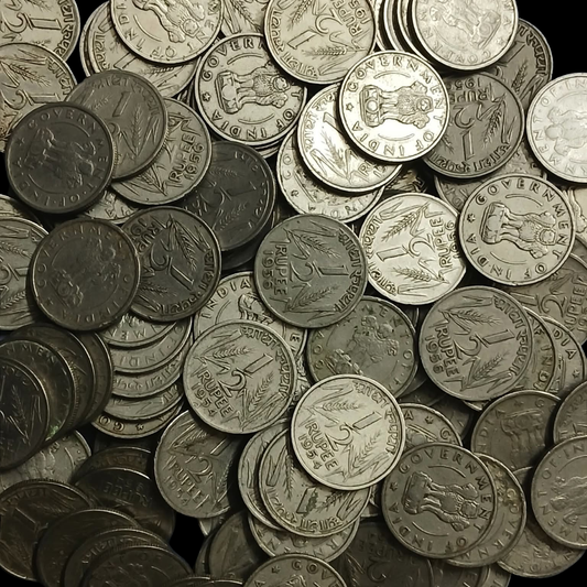 Half Rupee Govt of India 1/2 Rupee Nickel Coins 30 Pcs Mix Year - Collection Bazzar