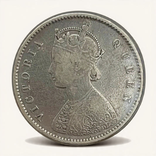 Half Rupee Silver Coin 1875 British India - Victoria Queen - Collection Bazzar