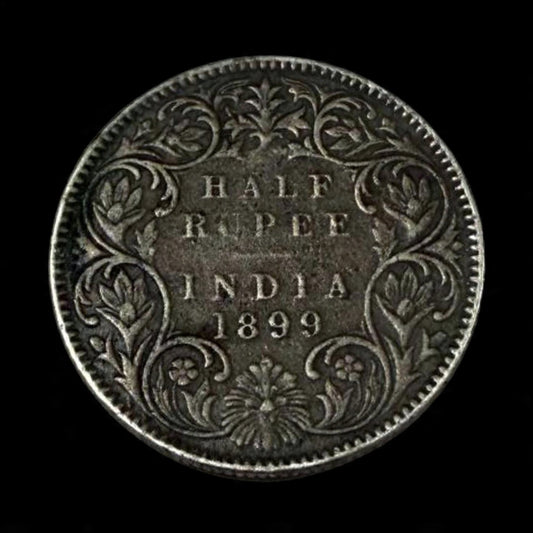 Half Rupee Silver Coin 1899 British India- Victoria Empress - Collection Bazzar