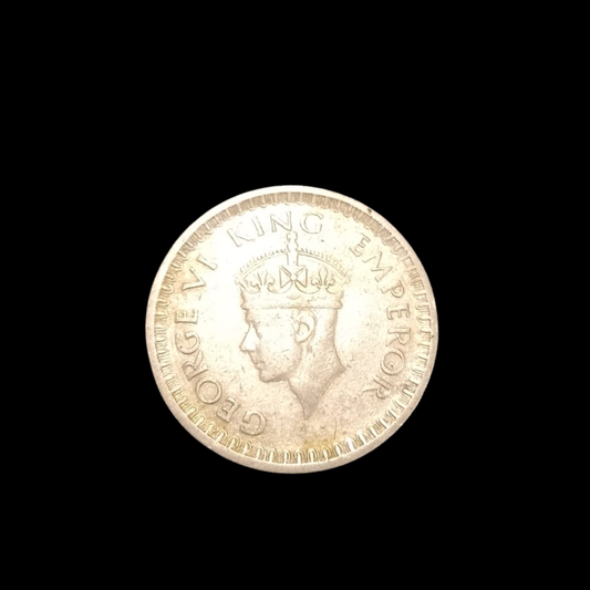 Half Rupee india Silver Coin 1942 India George VI King Emperor - Collection Bazzar