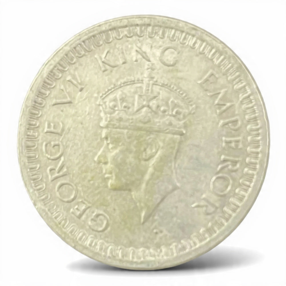 Half Rupee Silver Coin 1944 India  George VI King Emperor - Collection Bazzar