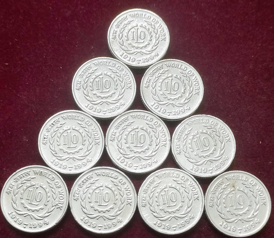 RARE,5, RS, INTERNATIONAL LABOUR ORGANISATION, ILO,10 pis