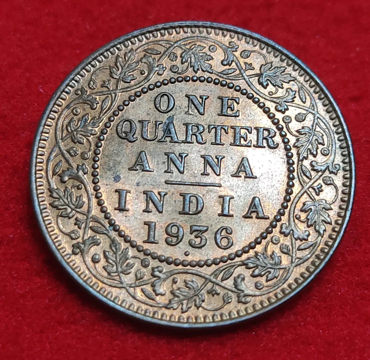 One Quarter Anna 1936 George V King Given Different Good Condition