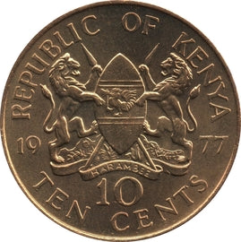 Kenya 10 Cents 1977 Coin  Collectible World Coin - Collection Bazzar