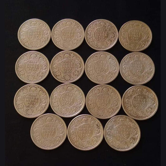 KingGeorge V Years Half ruppee Dates Details:- 1916/17/1918/19/21/22/23/24/25/ silver rare - Collection Bazzar