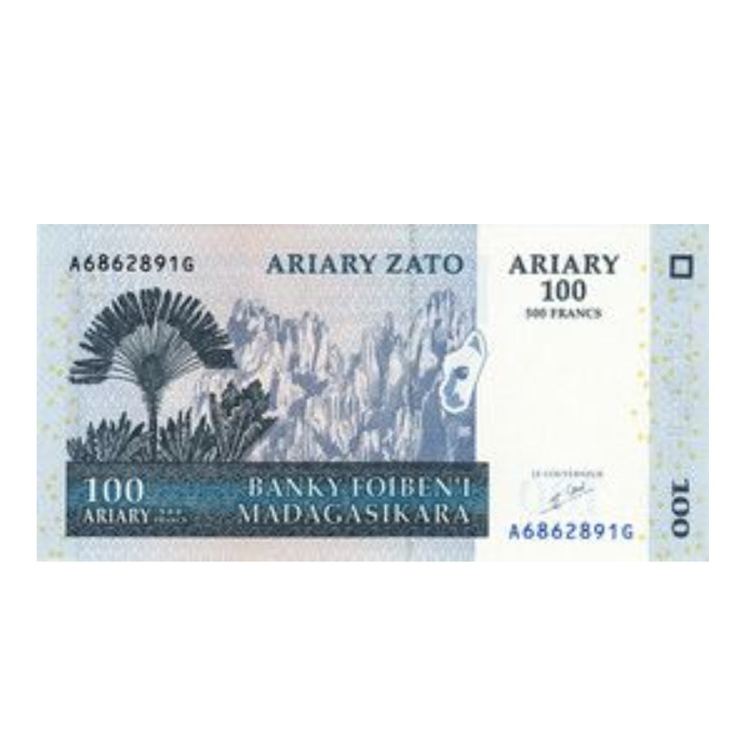 Madagascar 100 Ariary Zato Banknote Banky Foiben'i Madagasikara - Collection Bazzar