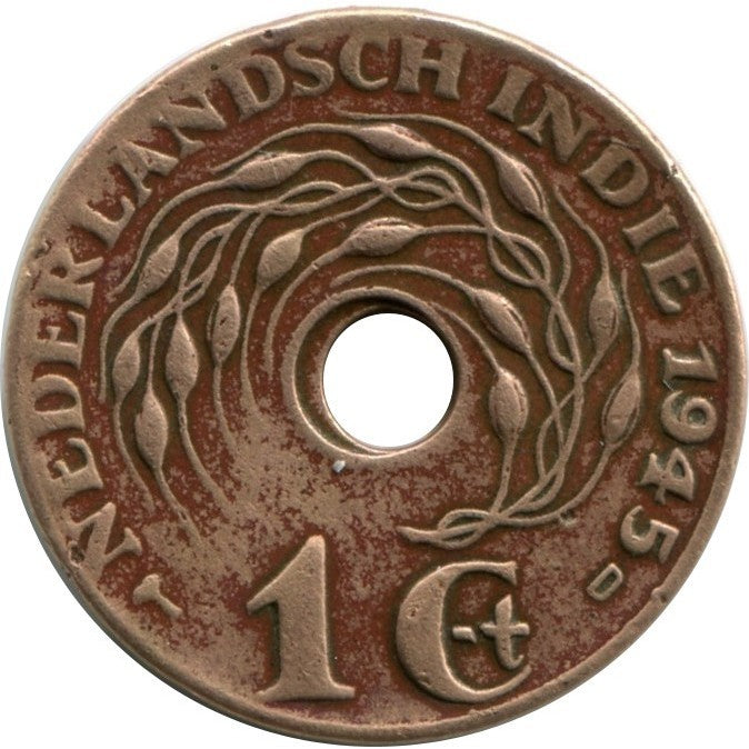 Netherlands East Indies 1 cent 1945 Neder Landsch Indie Coin - Collection Bazzar