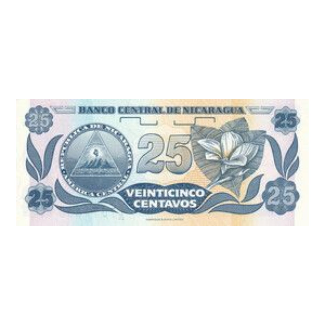 Nicaragua 25 Centavos de Córdoba Banknote - Collection Bazzar