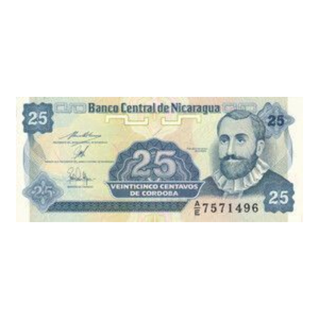 Nicaragua 25 Centavos de Córdoba Banknote - Collection Bazzar