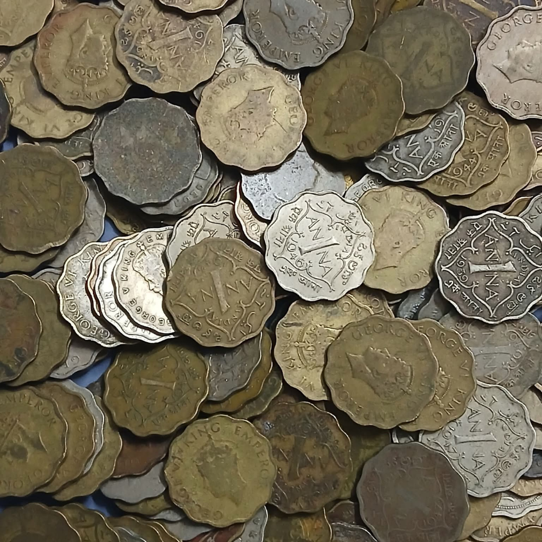 One Anna - George VI King Emperor 10 Pcs Mix Year - Collection Bazzar