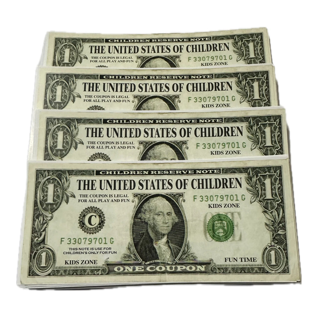 One Dollar Coupon Children Bank 100 Notes Packet Children Play - Collection Bazzar