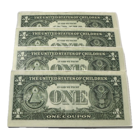 One Dollar Coupon Children Bank 100 Notes Packet Children Play - Collection Bazzar
