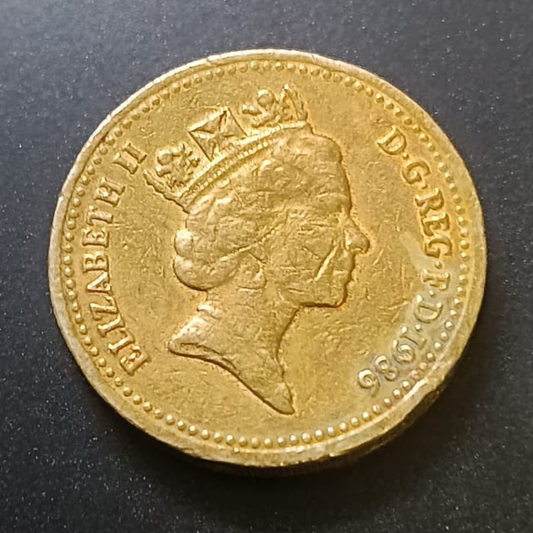 One Pound Coin Elizabeth II D.G.Reg F.D 1986 Year - Collection Bazzar