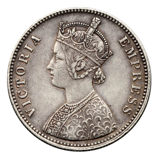 One Rupee Indian princely states Alwar 1882 – Victoria Rare Silver coin - Collection Bazzar