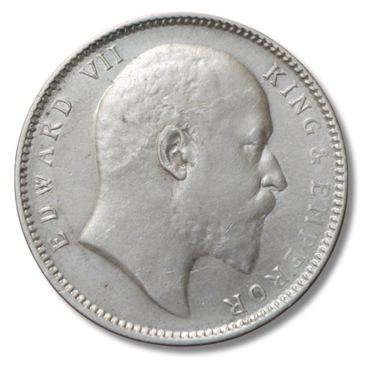 1909 – 1 Rupee Silver Coin | Edward VII King & Emperor | British India | Excellent Condition