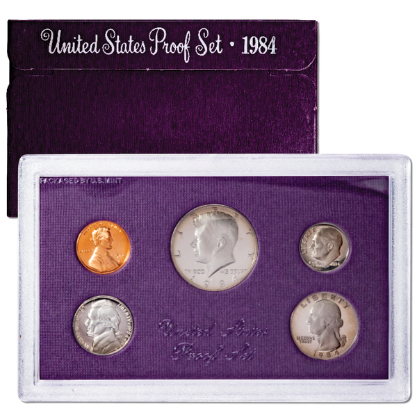 1984 United States Proof Coin Set | 5 Coins – 1 Cent, 5 Cent, 10 Cent, Quarter, Half Dollar
