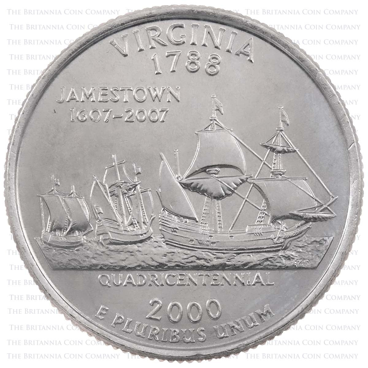 Quarte Dollar Coin 2000 Virginia State 1/4 Dollar USA Coin - Collection Bazzar
