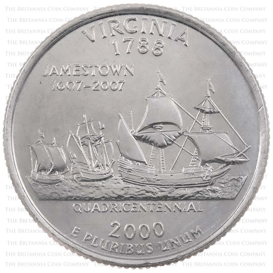 Quarte Dollar Coin 2000 Virginia State 1/4 Dollar USA Coin - Collection Bazzar