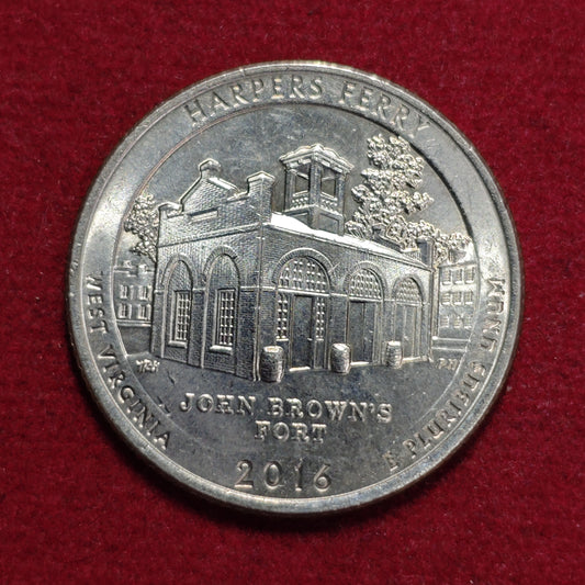 Quarte Dollar Coin Harpers Ferry National Historical Park, West Virginia 2016 - Collection Bazzar