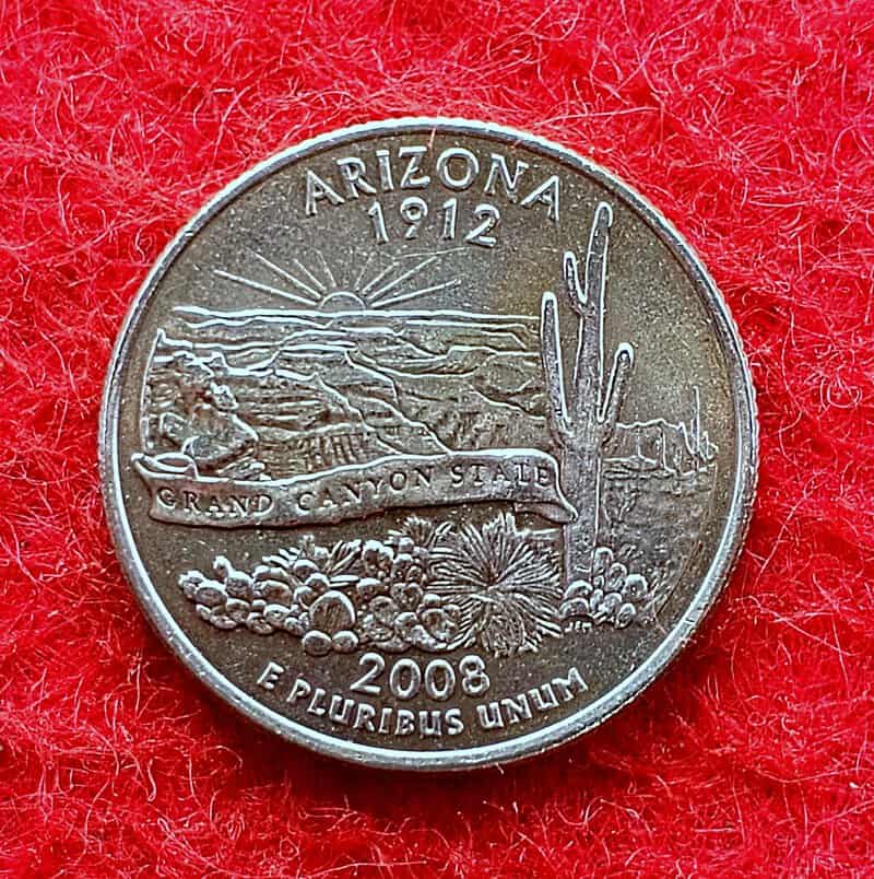 Quarter Dollar Coin USA 1/4 Dollar Arizona 2008 Coin - Collection Bazzar
