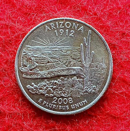 Quarter Dollar Coin USA 1/4 Dollar Arizona 2008 Coin - Collection Bazzar