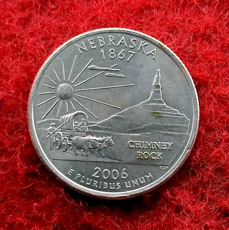 Quarter Dollar Coin USA 1/4 Dollar Nebraska 2006 Chimney Rock - Collection Bazzar