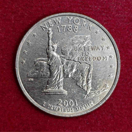 Quarter Dollar Coin (USA) 1/4 Dollar New York 2001 Coin - Collection Bazzar