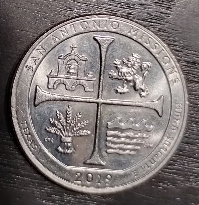Quarter Dollar Coin USA 1/4 Dollar San Antonio Missions 2019 Coin - Collection Bazzar