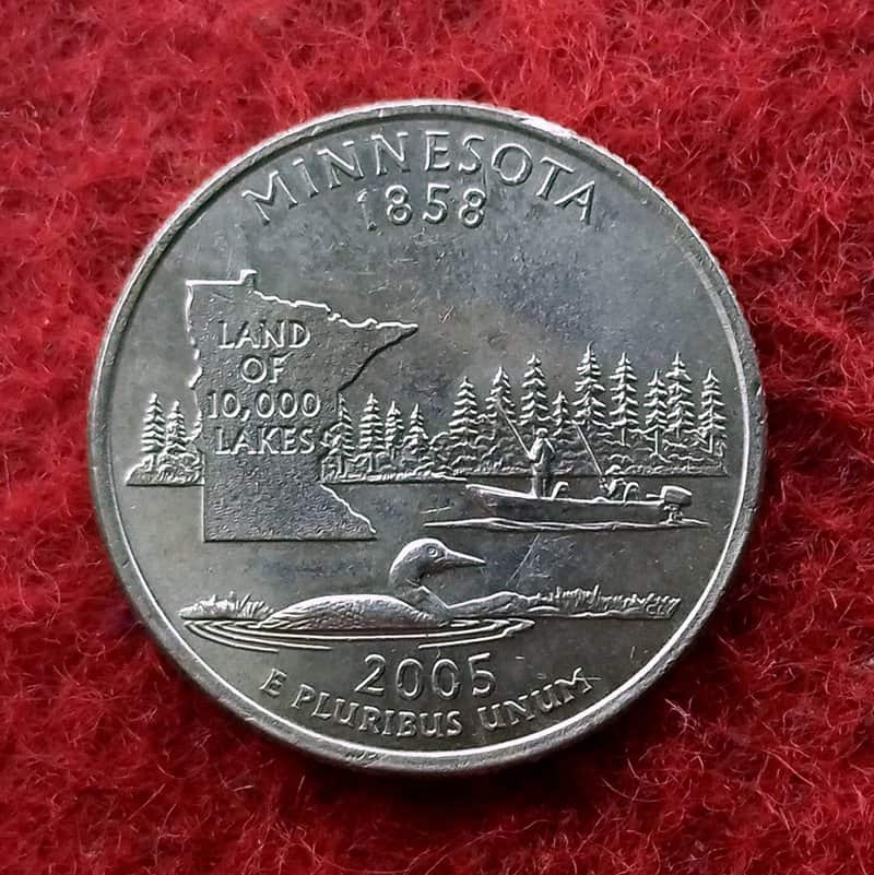 Quarter Dollar Coin (USA) 1/4 Dollar Washington Minnesota 2005 Coin - Collection Bazzar
