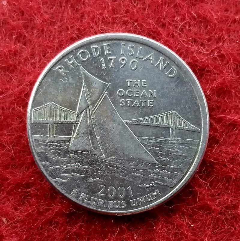 Quarter Dollar Coin (USA) 1/4 Dollar Washington Rhode Island 2001 Coin - Collection Bazzar