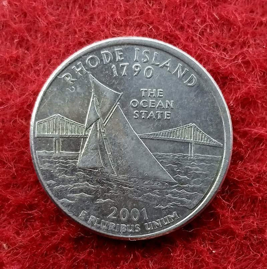 Quarter Dollar Coin (USA) 1/4 Dollar Washington Rhode Island 2001 Coin - Collection Bazzar