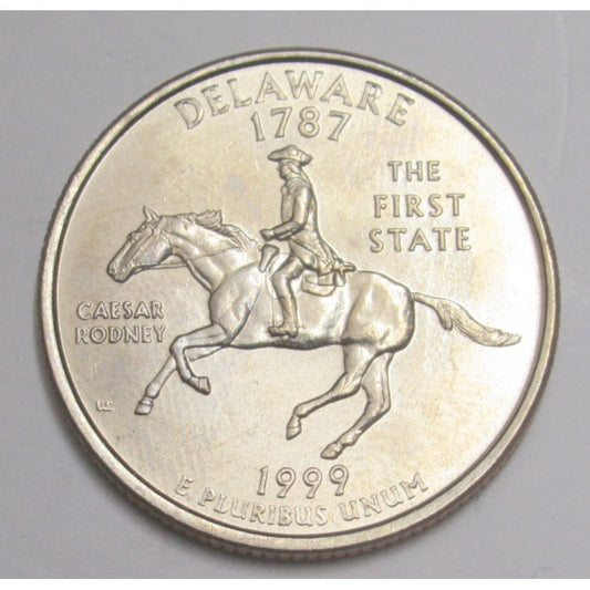 Quarter Dollar Coin USA Delaware Caeser Rodney 1999 Coin - Collection Bazzar