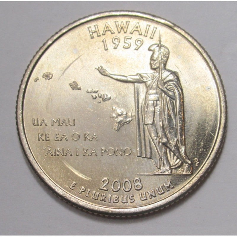 Quarter Dollar Coin USA Hawaii 1/4 Dollar 2008 Coin - Collection Bazzar
