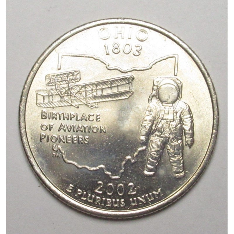 Quarter Dollar Coin USA Ohio Birth Place of Aviation Pioneers 2002 Coin - Collection Bazzar