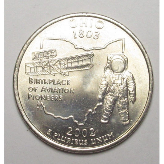 Quarter Dollar Coin USA Ohio Birth Place of Aviation Pioneers 2002 Coin - Collection Bazzar