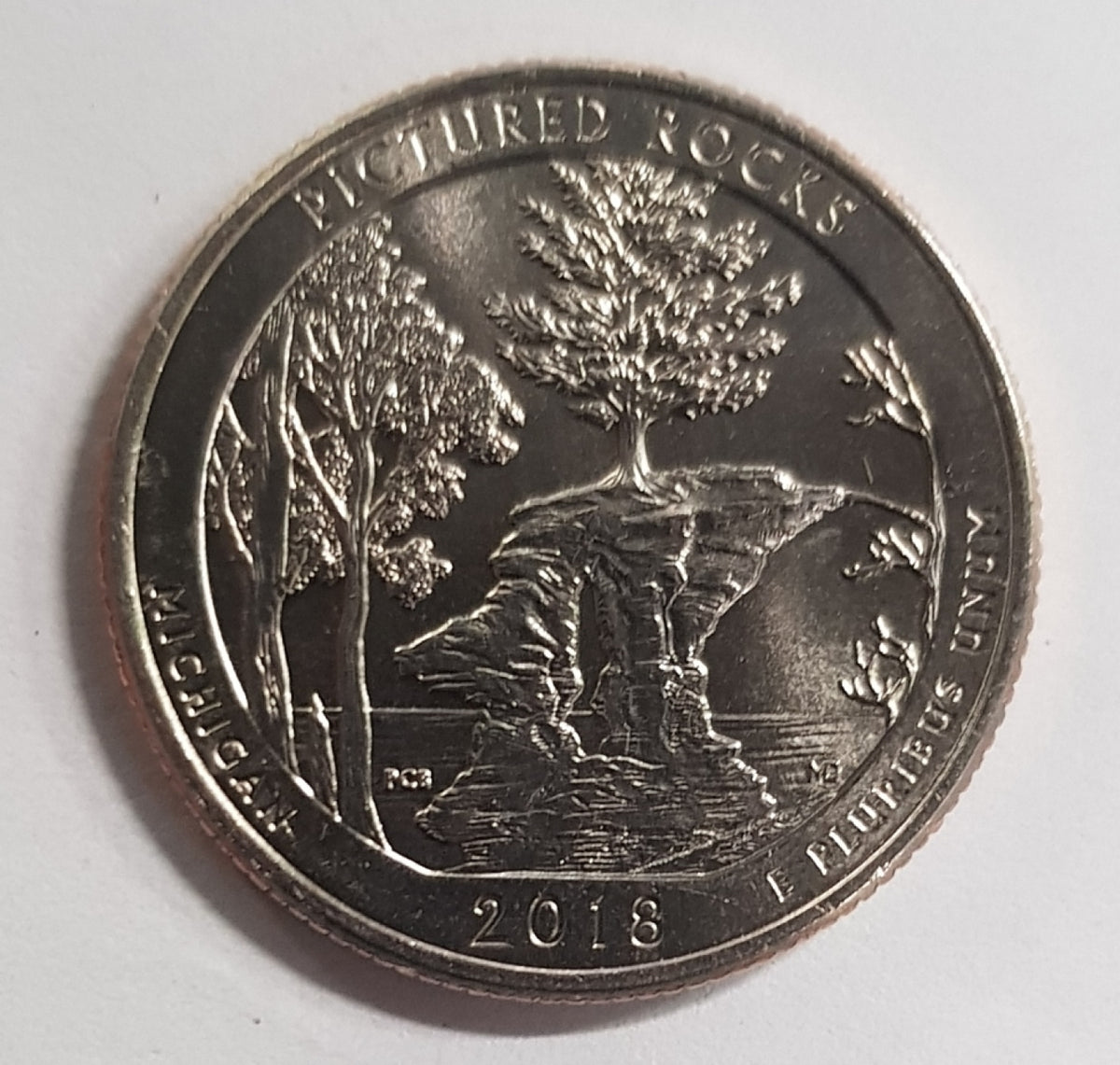 Quarter Dollar Coin USA Pictures Rocks, Michigan 2018 Coin - Collection Bazzar