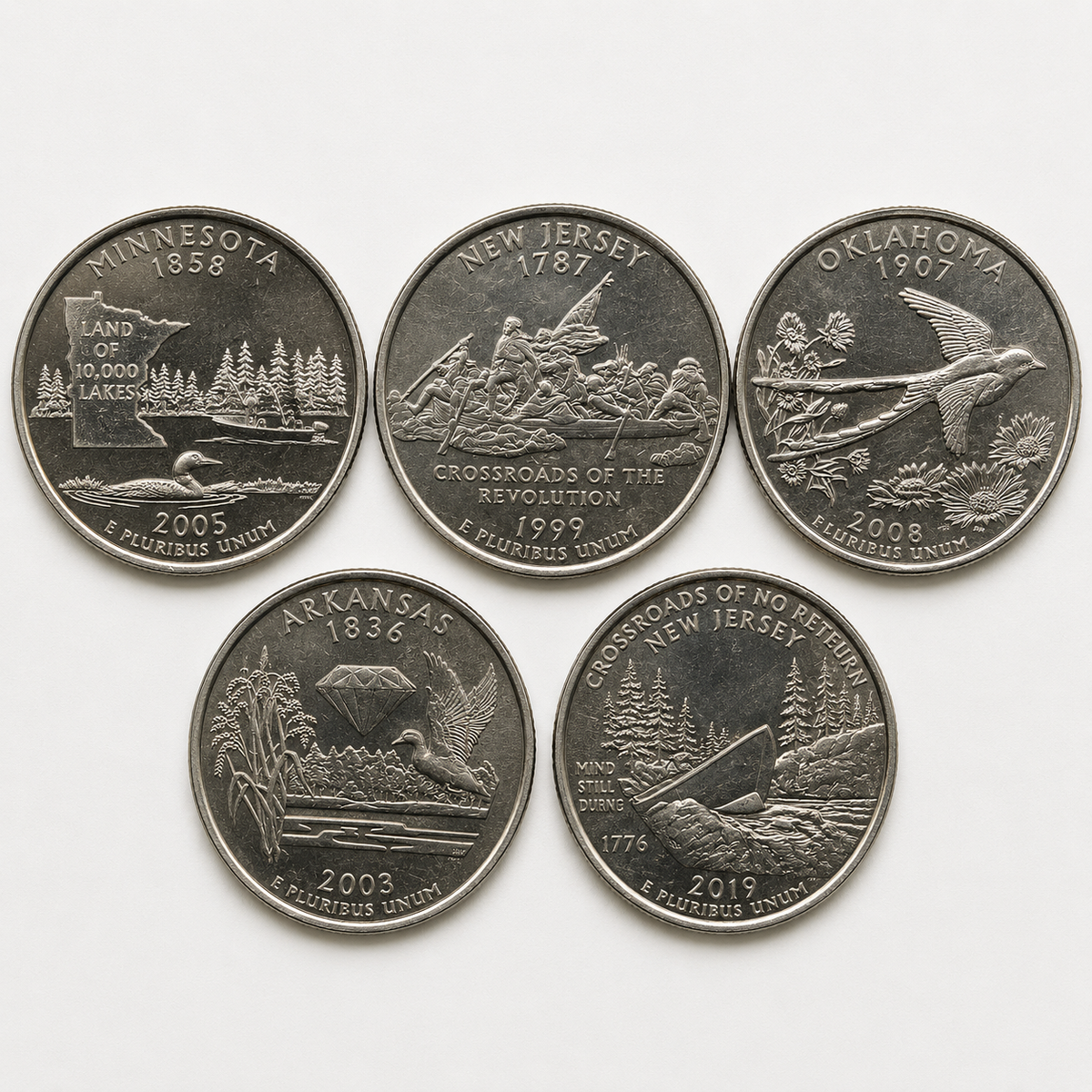 Quarter Dollar Coins Set 5 Pcs - 1/4 Dollar Set 2 Collectible - Collection Bazzar