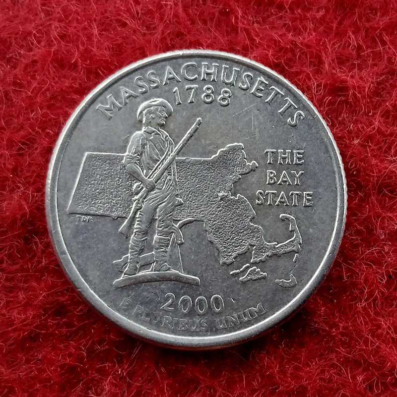 Quarter Dollar (USA) 1/4 Dollar Massachusetts 2000 Coin Rare - Collection Bazzar