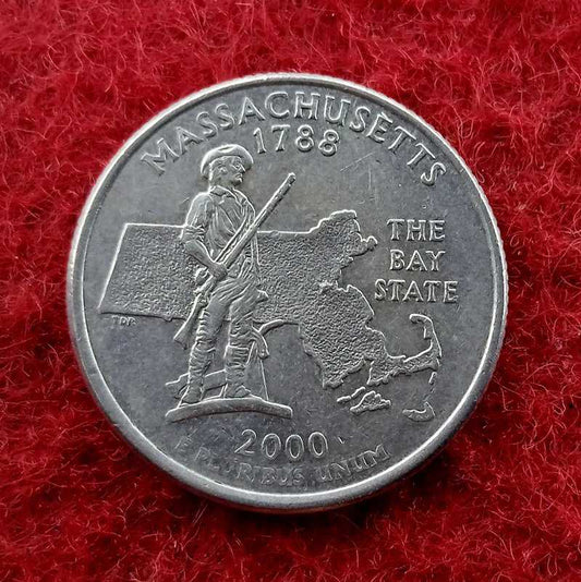 Quarter Dollar (USA) 1/4 Dollar Massachusetts 2000 Coin Rare - Collection Bazzar