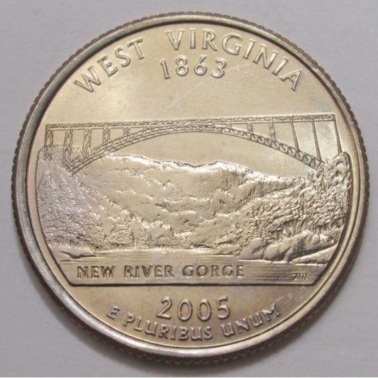 Quarter Dollar USA 1/4 Dollar Washington Quarter West Virginia 2005 - Collection Bazzar