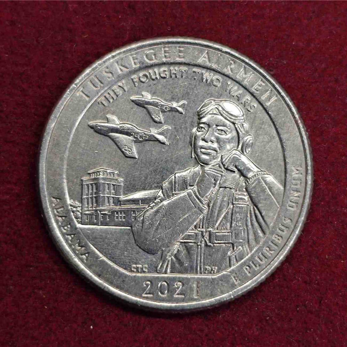Quarter Dollar USA Tuskegee Airmen National Site, Alabama 2021 Coin - Collection Bazzar